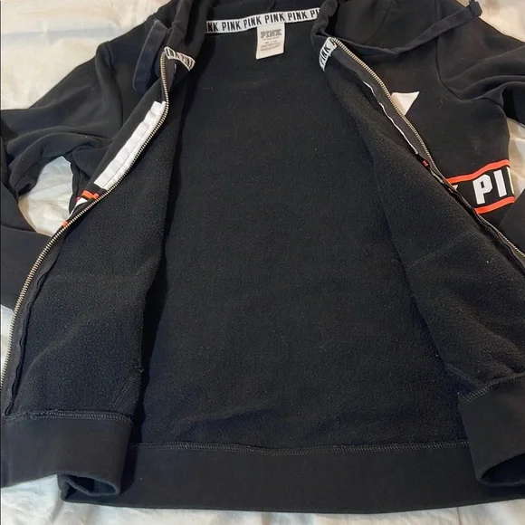 PINK Victoria's Secret Black Zip-Up Hoodie - Picture 7 of 12
